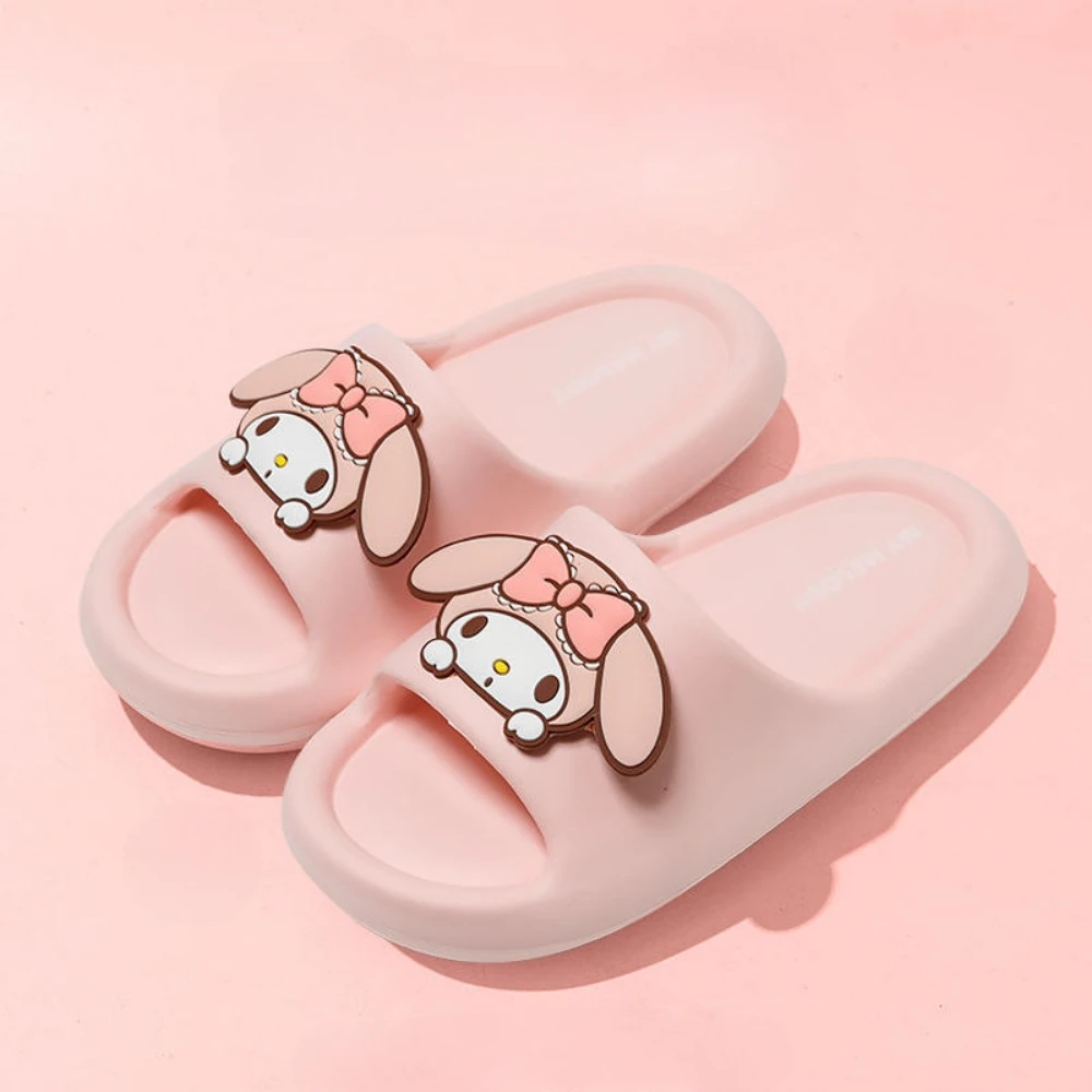 Sanrio Kuromi Slippers Kawaii My Melody Cinnamoroll Anime Thick Soft Non-slip Sandals Fashion House Shoes Women Girls Gift