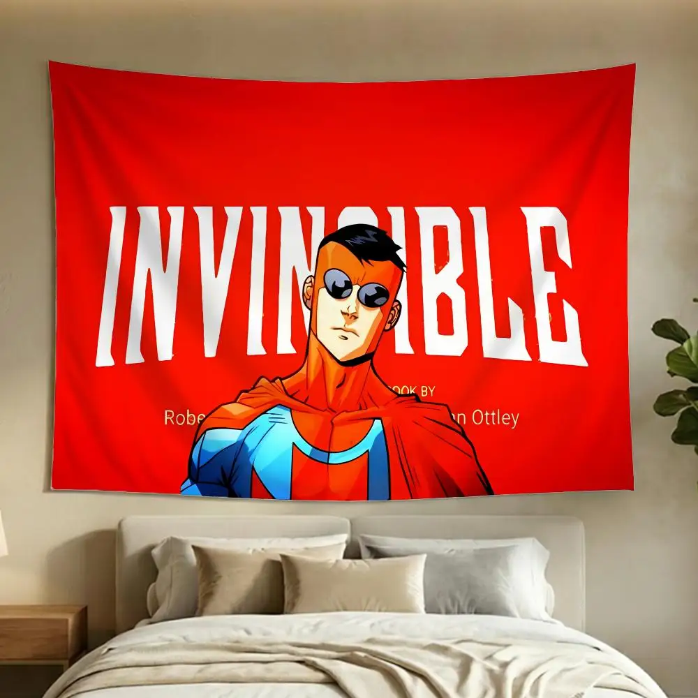 Powerful Casual I-Invincible Character Tapestry Washable Soft Tapestry Wall Hanging Decor for Living Home Room Bedroom