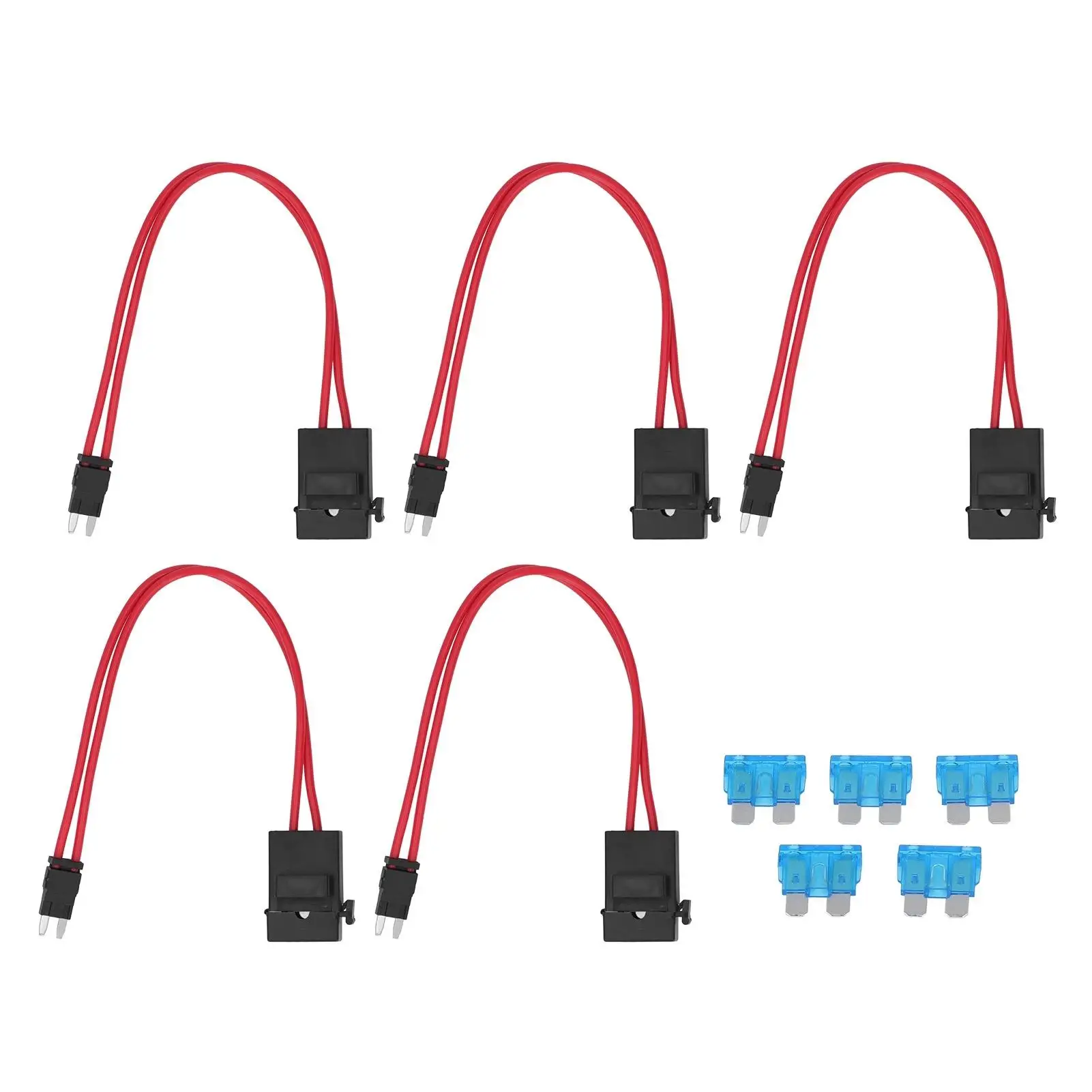 5Pcs Mini Heavy Duty Car Holder Connector - ATM 20A 16AWG Wire Extension with 5 Circuit Testers for Vehicles