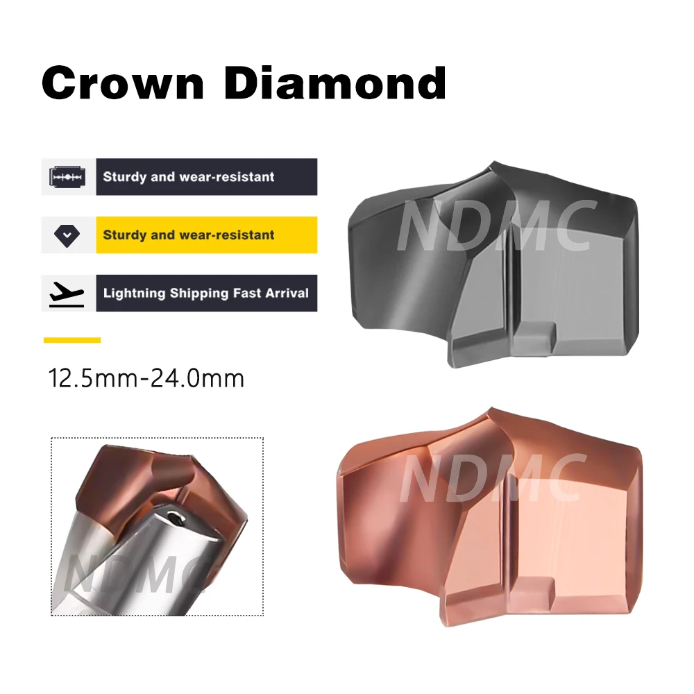 

CNC Lathe Tool 12.5mm-24.0mm Blade Pullback Crown Diamond Internal Cold Deep Hole Burst Drilling CNC Parts Wear-resistant Dlades
