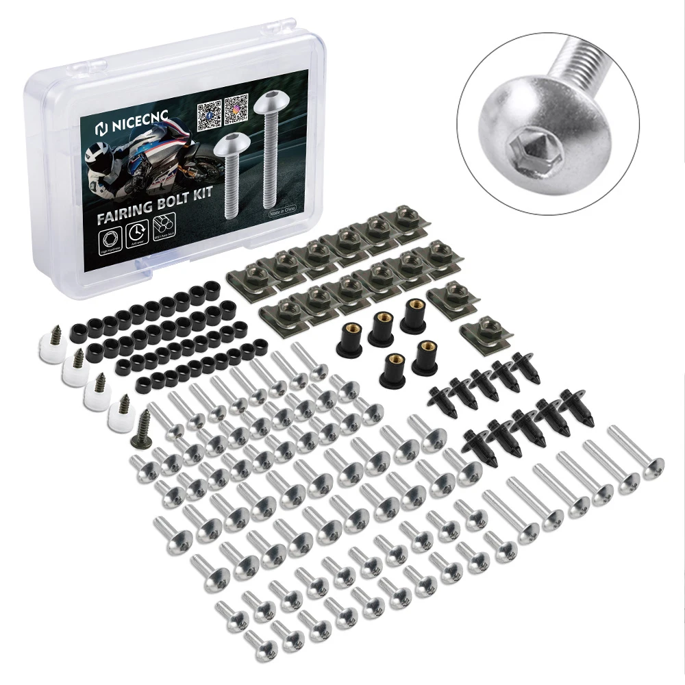 190 Stück komplette Verkleidungsschrauben Schraube für Kawasaki ZX6R ZX7R ZX9R ZX10R ZX12R ZX14R Versys 650 Ninja 650R 1000 Z750 Z1000 ZZR600 – Detail 11
