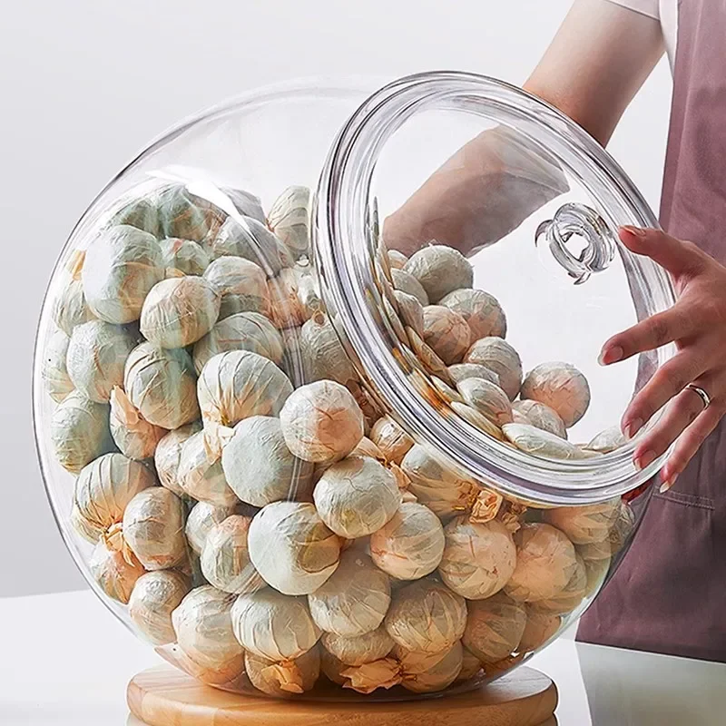 Transparent Acrylic Airtight Jar Oblique Large Capacity Storage Bottle Coffee Bean Candy Food Storage Containers Kitchen Storage
