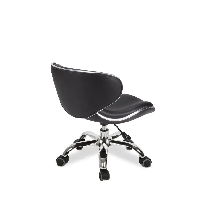 เก้าอี้สั้น UMI สีดำ, เก้าอี้มีล้อปรับระดับความสูงได้ 1315, เหมาะสำหรับห้องเด็กเล่น, ทำสวนในบ้าน, ห้องครัว และโรงรถ