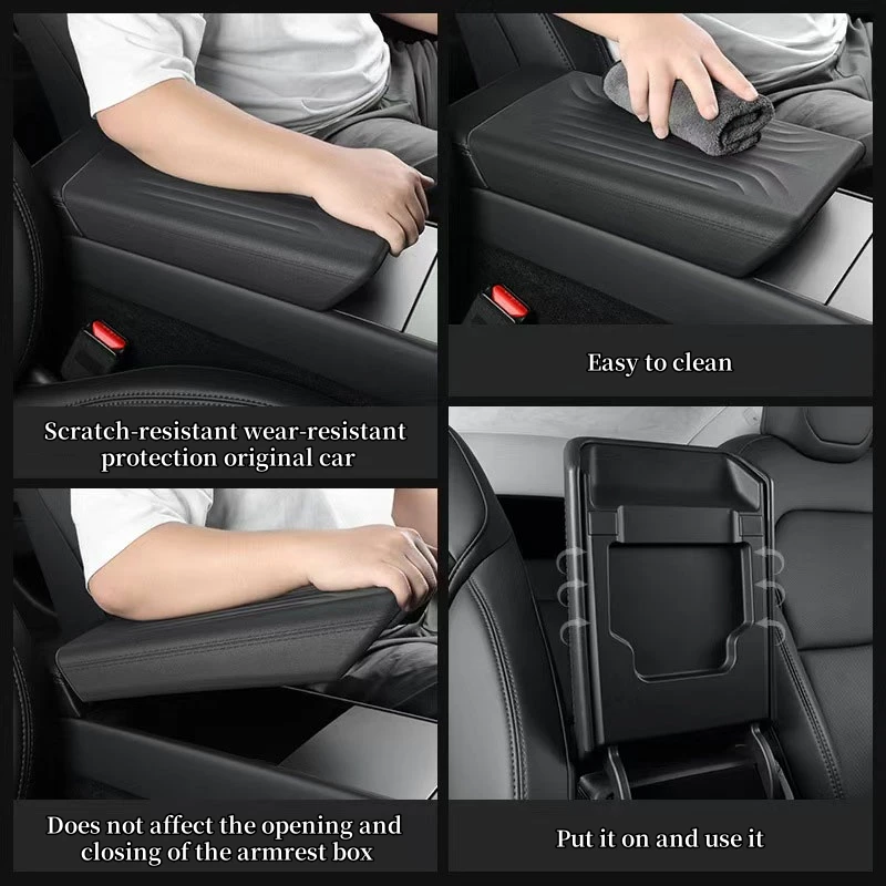 ل تسلا نموذج Y العرعر وحدة التحكم المركزية مسند الذراع غطاء صندوق TPE درابزين صندوق المضادة للخدش لوحة الغطاء الواقي اكسسوارات السيارات #3