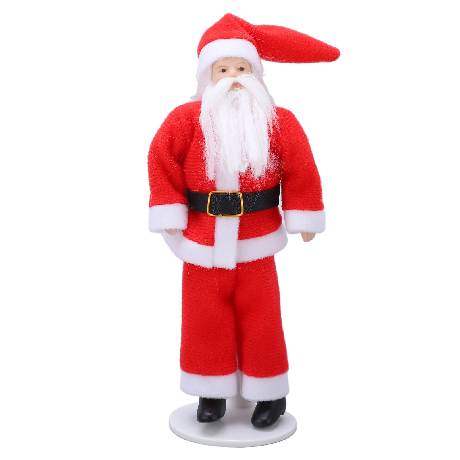 ZK20 1:12 Dollhouse Santa Claus Ceramic Rotatable Mini Dollhouse Father Christmas with Stand Base for Dollhouse Decoration