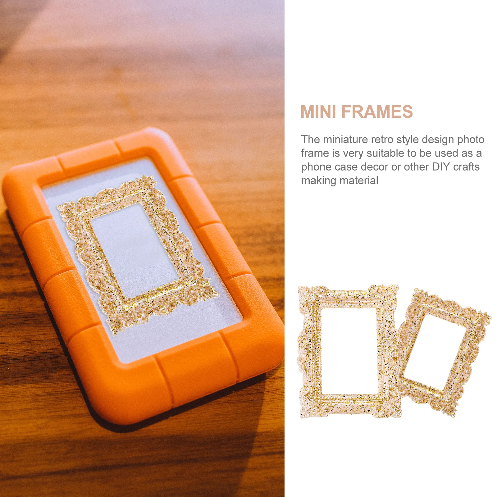 

10Pcs Mini Vintage Frames Style Small Picture Frames with Delicate Carving Edges for DIY Craft Ornament Resin Decorative