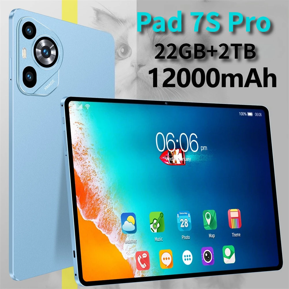 

2025 Модернизированный оригинальный планшетный ПК Pad 7S Pro, 22 ГБ + 2 ТБ, 11,6 дюйма, детская вкладка, Android 15, 12000 мАч, 5G, Dual SIM, Wi-Fi + GPS, детские планшеты