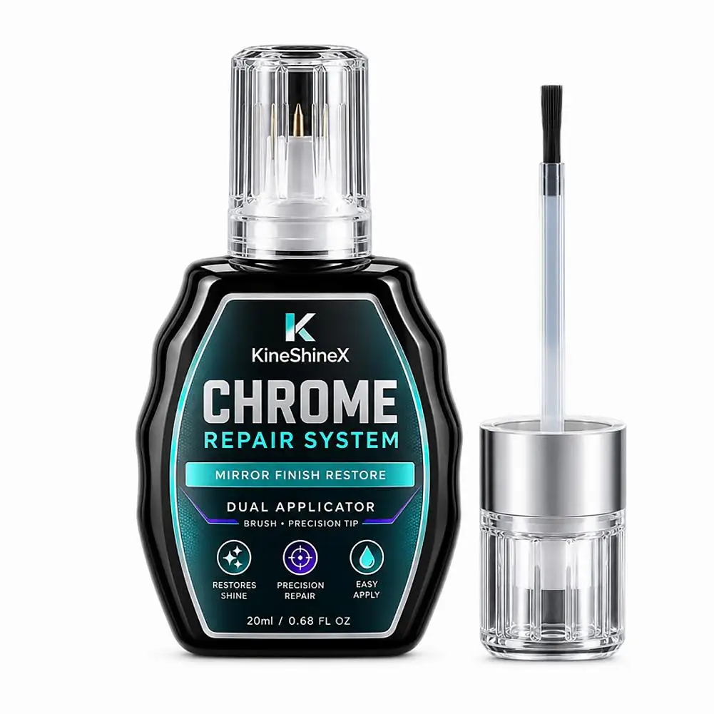 20ml  Chrome Repair Pen, Automotive Silver Repair Fluid High Gloss Metallic Silver Acrylic Paint, Silver Maintenance Solution