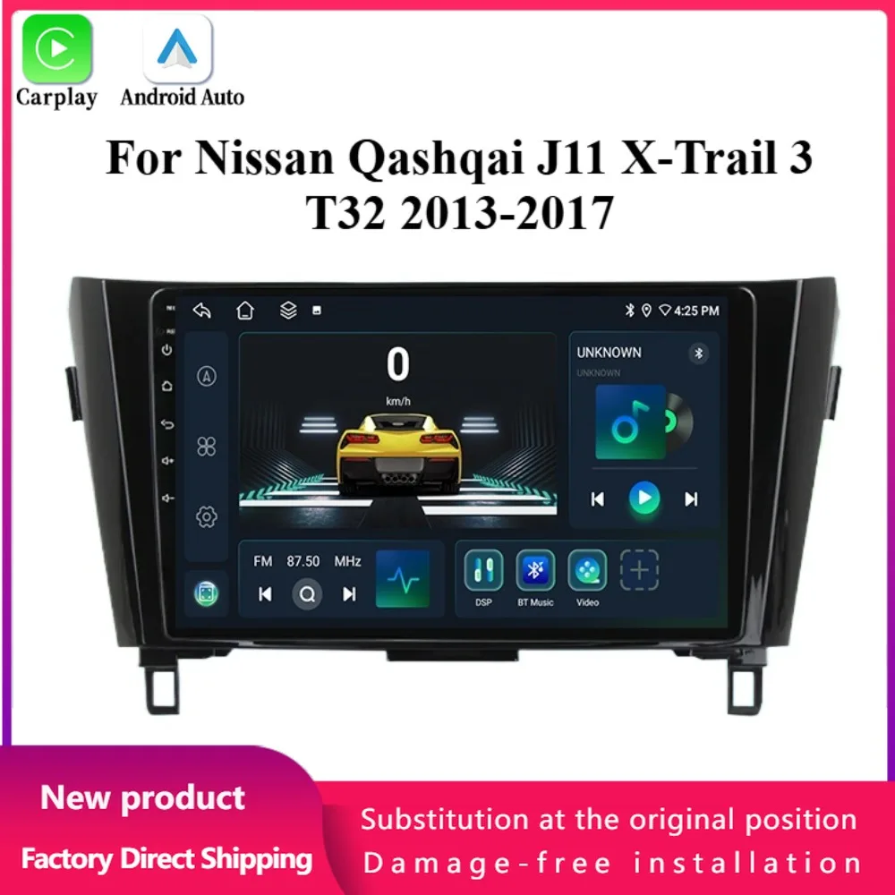 

Android 14 For Nissan Qashqai J11 X-Trail 3 T32 2013-2017 Car Radio Multimedia Video Player Navigation 4G GPS BT CarPlay Screen