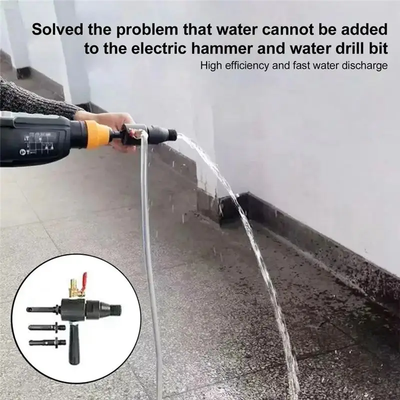 AA81-Electric Hammer Water Inject Converter Turn Electric Hammer Into Water Drill Adapter Turn Adding Device Connecting Rod