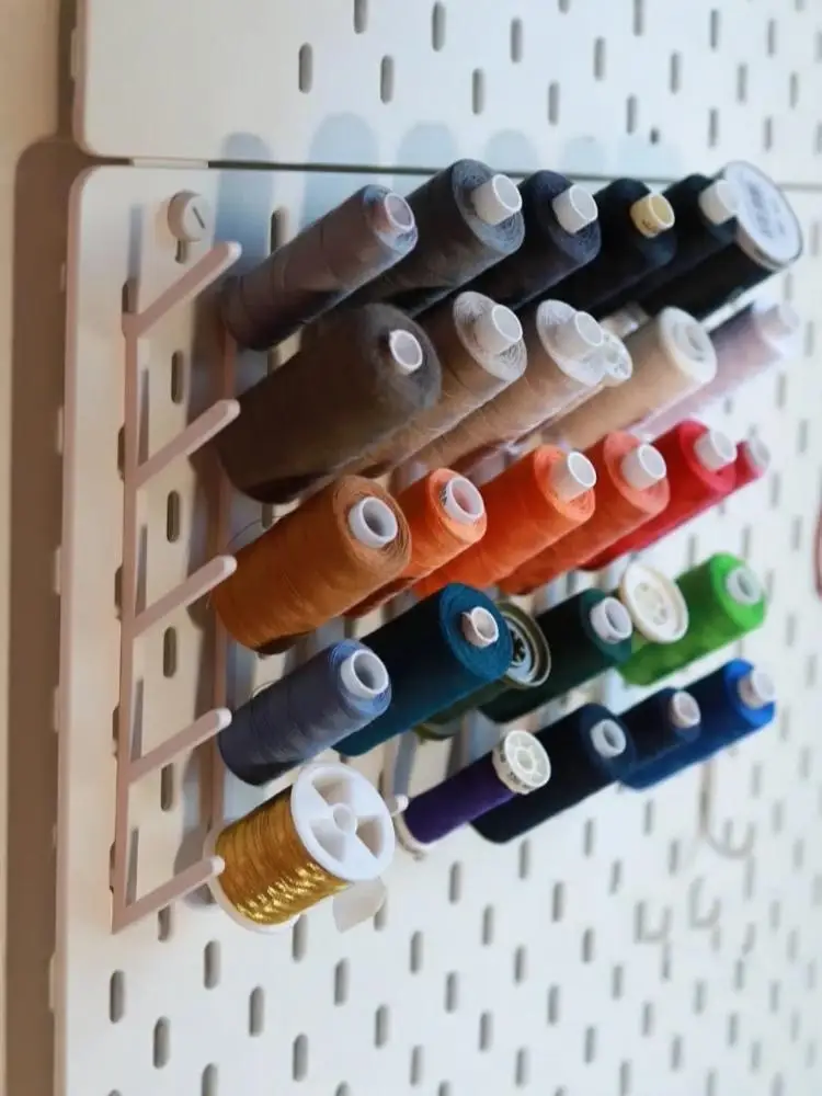 Soporte de exhibición para hilos de coser Skadis, adecuado para uso doméstico, organizador de plástico con tablero perforado,...