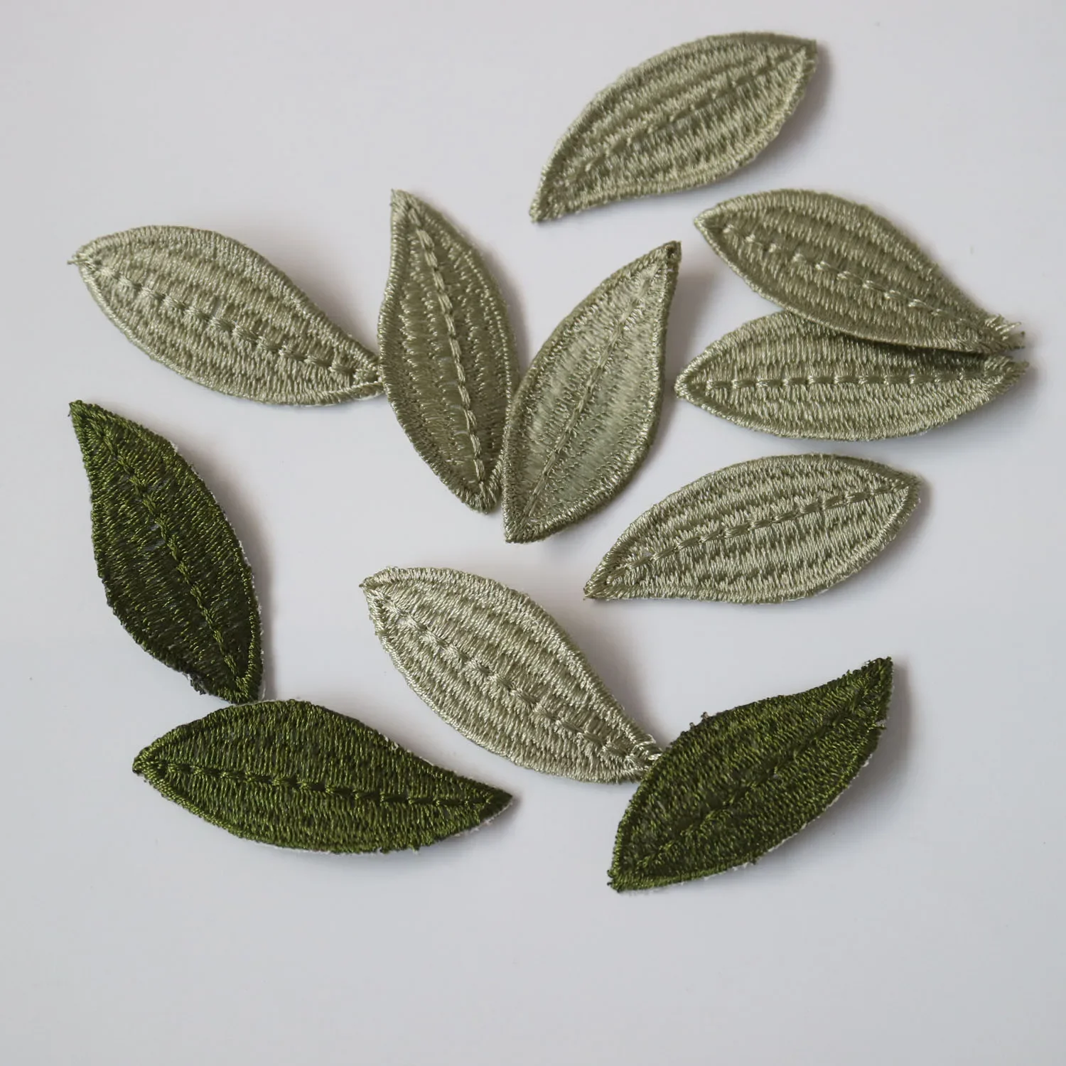 50pc/lot DIY craft supplies embroidery green leaf Patches for clothing Floral patches for bags decorative parches appliques