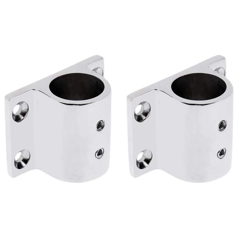 2 Pieces Marine Boat Hand Rail Fitting Stainless Steel 90 Degree Stanchion Rectangle Base Mount Hand Rail Fitting