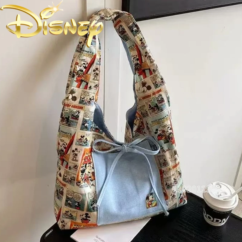 

Disney Mickey New Women's Handbag Canvas Printed Cartoon Women's Shoulder Bag Large Capacity Casual Fashion Women's Bag