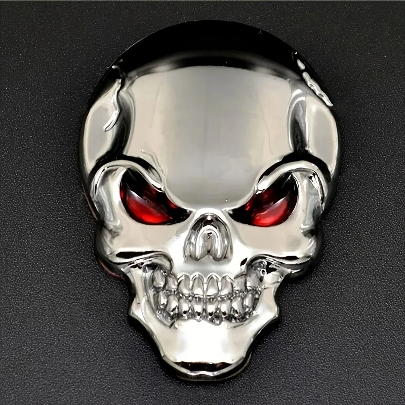 2pcs Skull Pirate Skeleton Buccaneer Head Skull 3D Metal Car Body Sticker Auto Rear Emblem Badge Decal Car Sticker