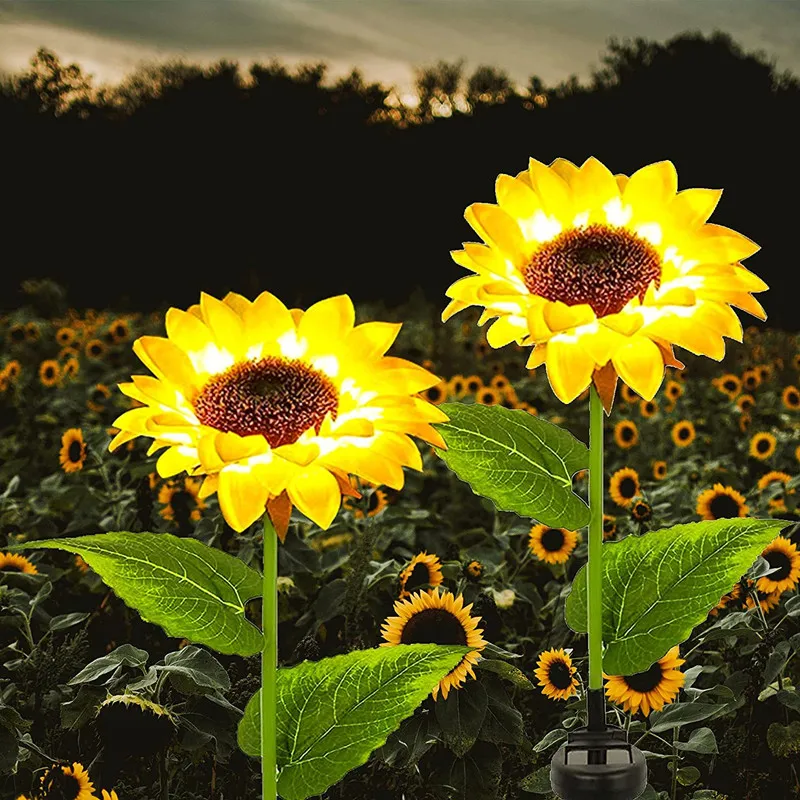 

LED Solar Simulation Sunflower Light Garden Yard Lawn Night Lights Landscape Lamp Home Decoration Party Christmas Flower Light