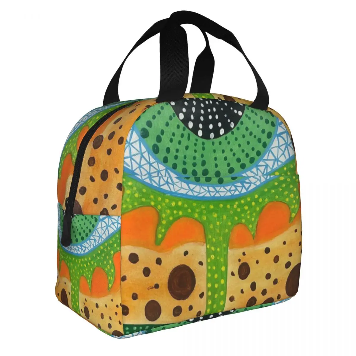 Yayoi Kusama Abstract Pumpkin Thermal Insulated Lunch Bag Women Portable Lunch Tote School Office Outdoor Multifunction Food Box
