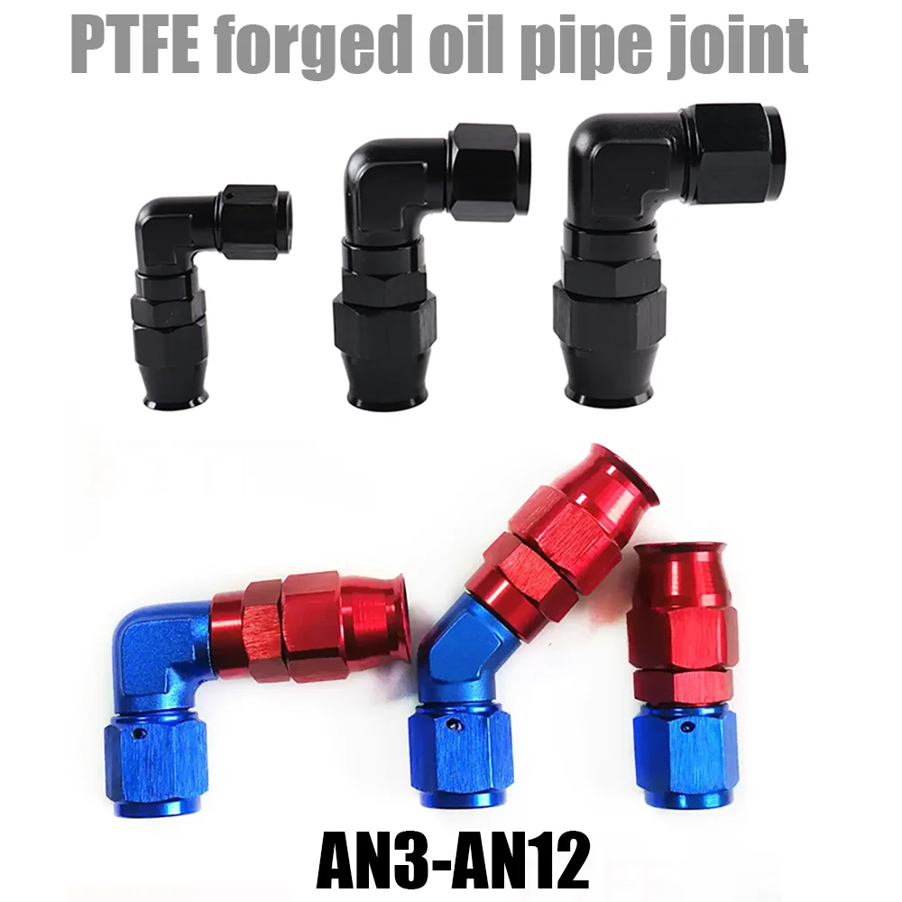 Automobilmodifikationsteile Hochdruck-Lecksichere Geschmiedete PTFE-Rohre PTFE Rot-Blau Ölkühler Ölleitung Adapter Ölkälteanschluss