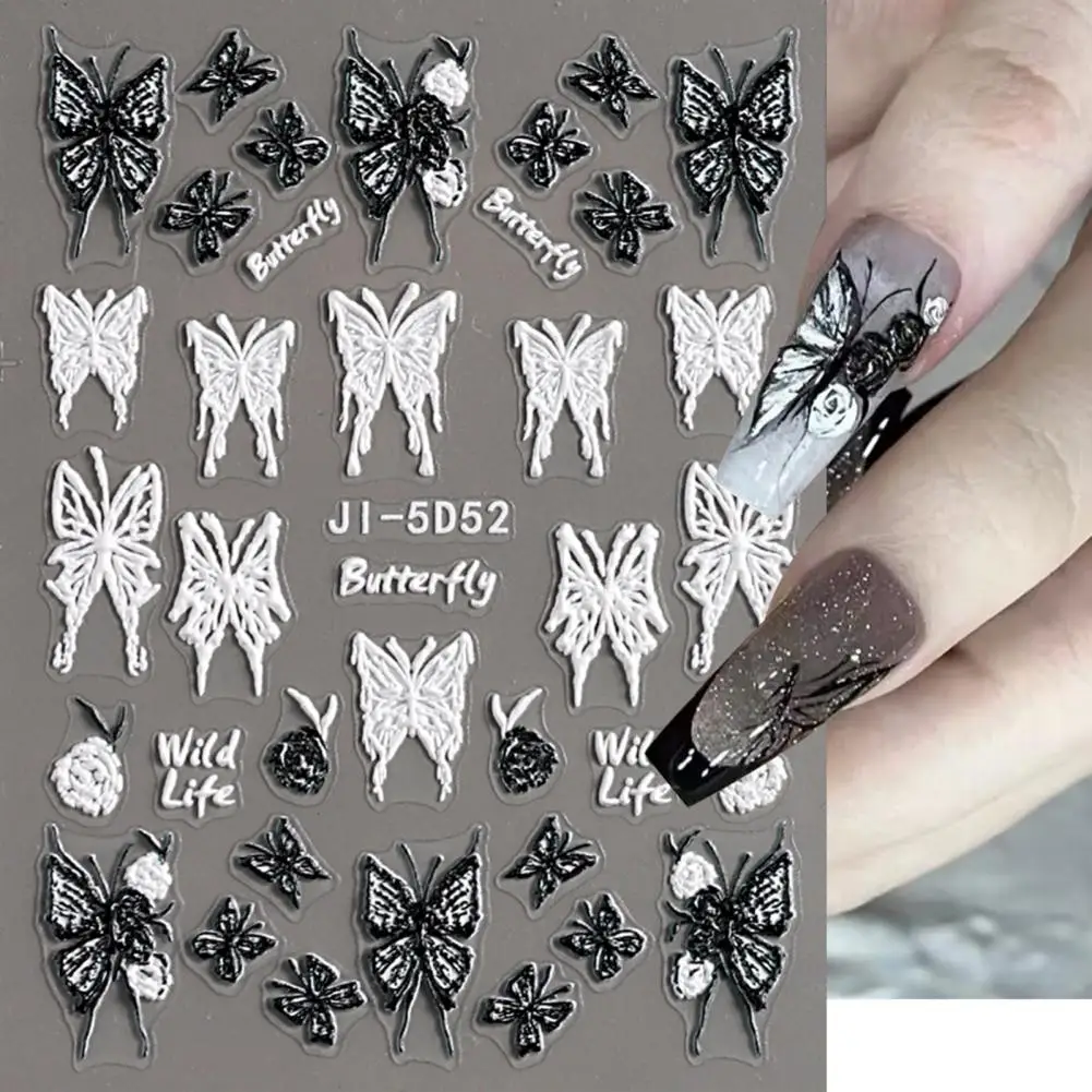 Ins Style 5D Nail Stickers Long-Lasting Glossy Finish Perfect for Nail Decoration Nail Art Sticker Supply