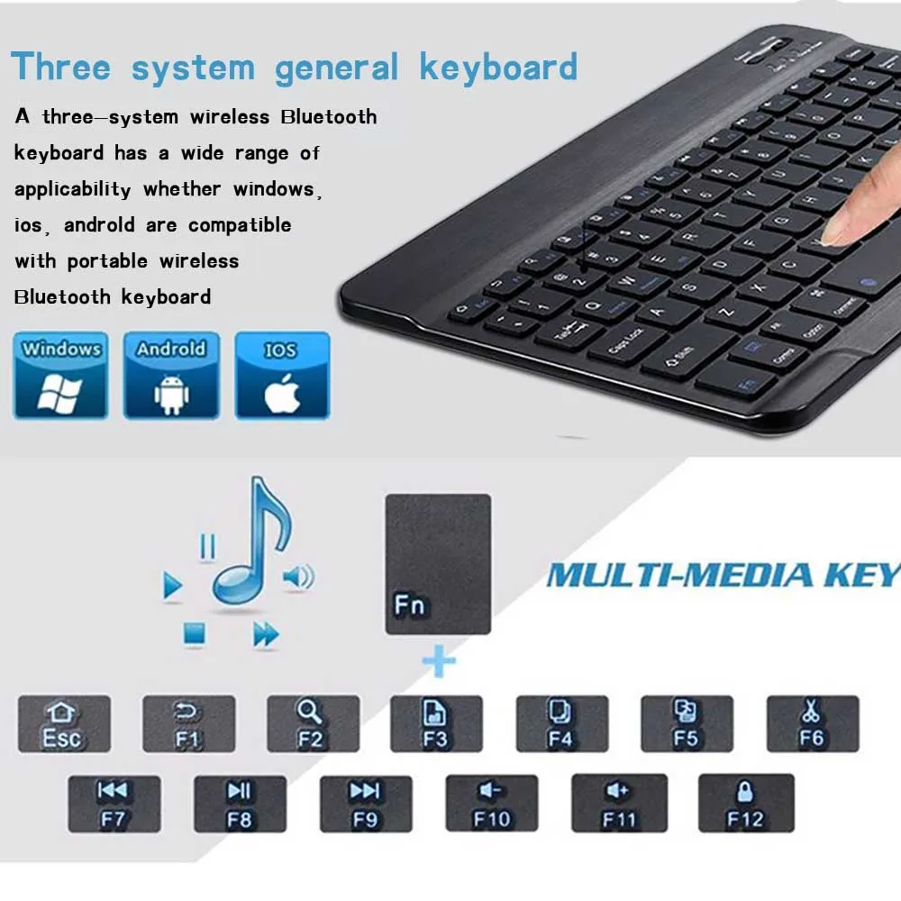 Funda con teclado inalámbrico para tableta, cubierta con Bluetooth para Apple IPad de 9ª y 8ª Generación de 10,2 pulgadas, iPad de 7ª y 10,2 pulgadas