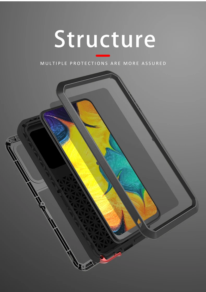 

Dropshipping Metal Armor Shock Dirt Proof Water Case For Samsung Galaxy A30S A50 A50S A70 A70S A71 5G Powerful Cases Cover