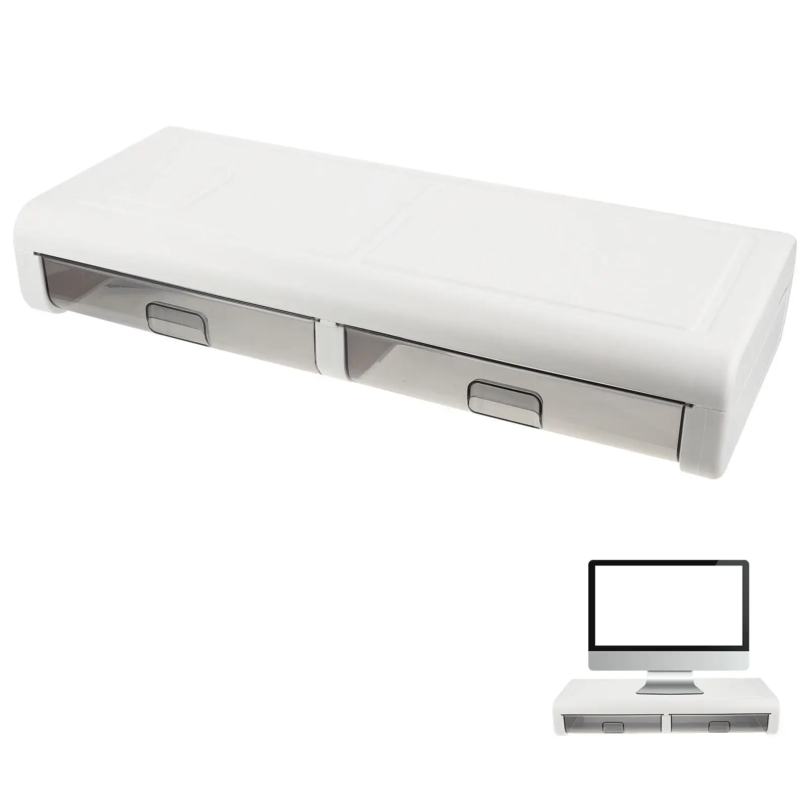 Computer Monitor Riser Stand with Storage Drawer Desktop Laptop Stand Ergonomic Eye Level Heightening Rack for Office Home