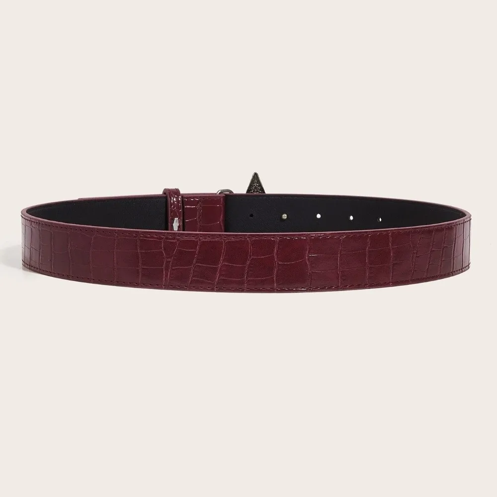Y2k Style Five-pointed Star Buckle Women's Belt PU Leather Girdle Fashion Jeans Belt Red All-Matched Hip-hop Waistband