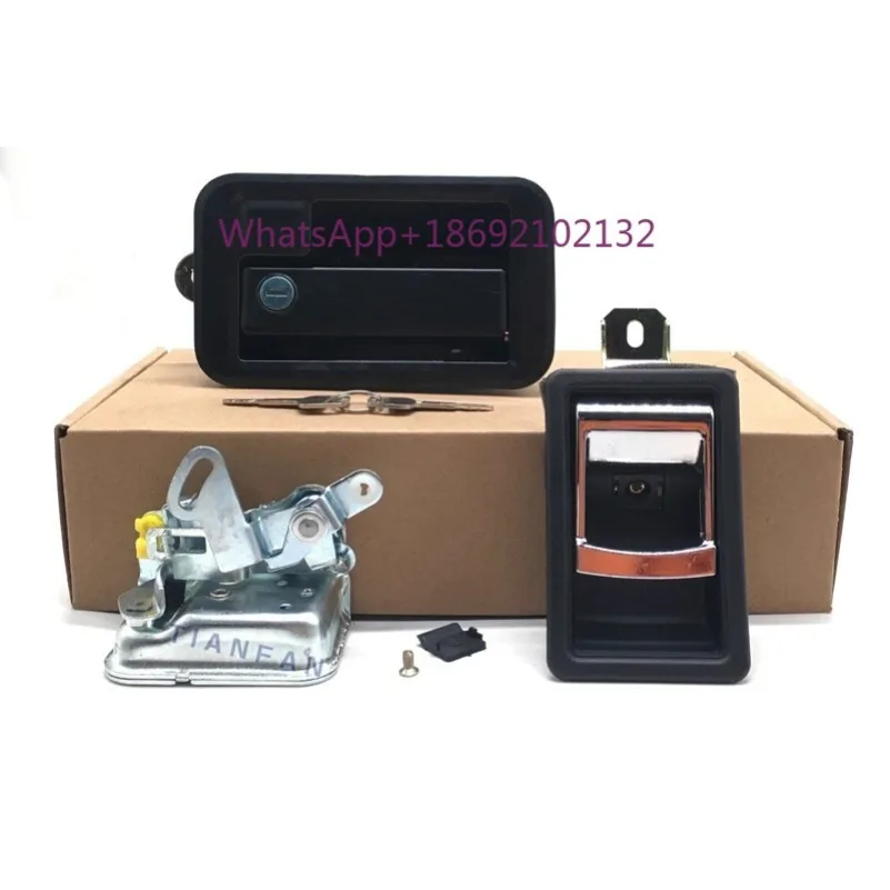 Cab Door Lock Assembly Lock Block Inner Grip Outer Handle Excavator Accessories for Hyundai R80 110 150 215 225 305-7 Excavator