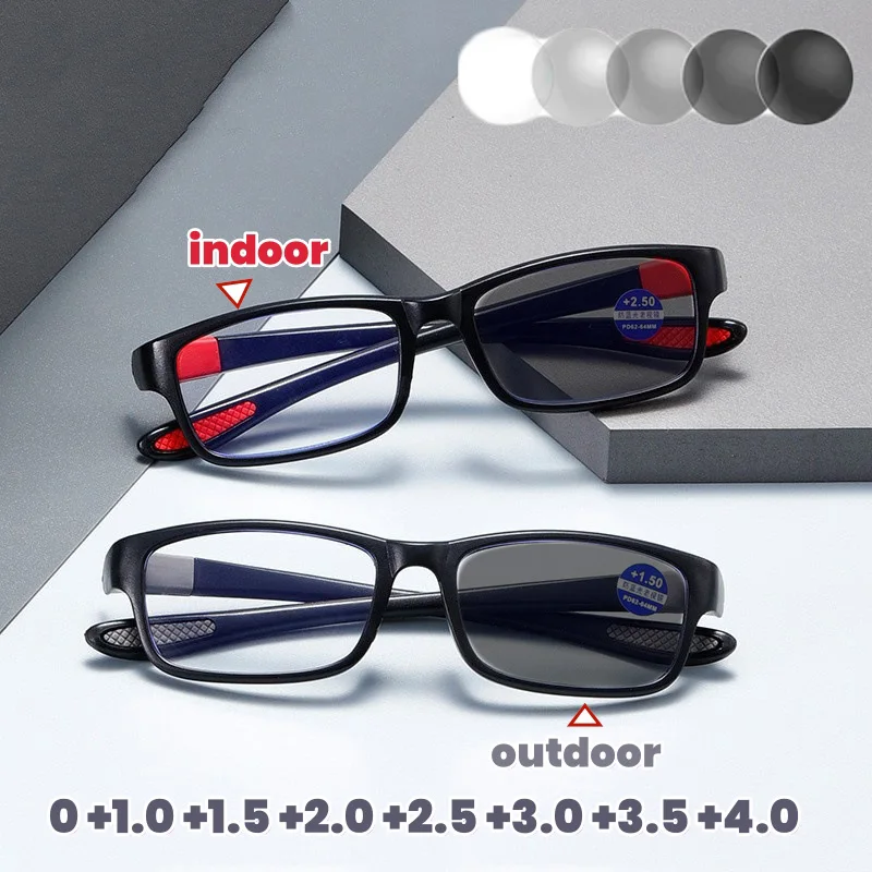 

TR90 Sports Frame Photochromic Presbyopia Glasses High-definition Comfortable Reading Glasses Anti Blue Light Far Sight Glasses