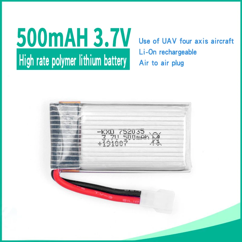 Batterie Lipo aste pour télécommande RC, 3.7V, 160mAh, 250mAh, 300mAh, 500mAh, Palne, FX620, FXusk, F22, SU57, Mige530, Airana530