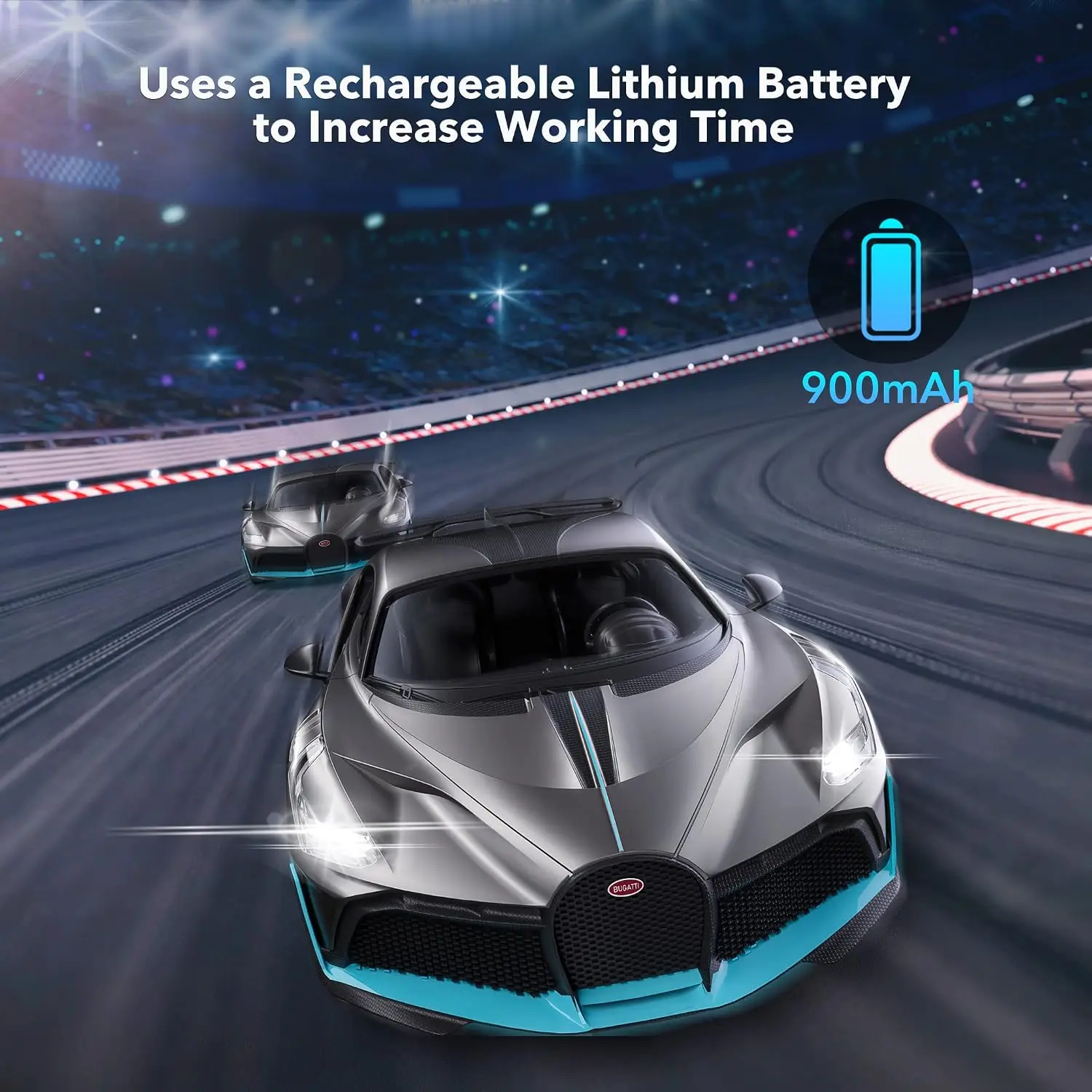 MIEBELY Remote Control Car, Bugatti Divo 1/12 Scale Rc Cars 12Km/h, 2.4Ghz Licensed Model Car 7.4V 900mAh Toy Car Headlight for