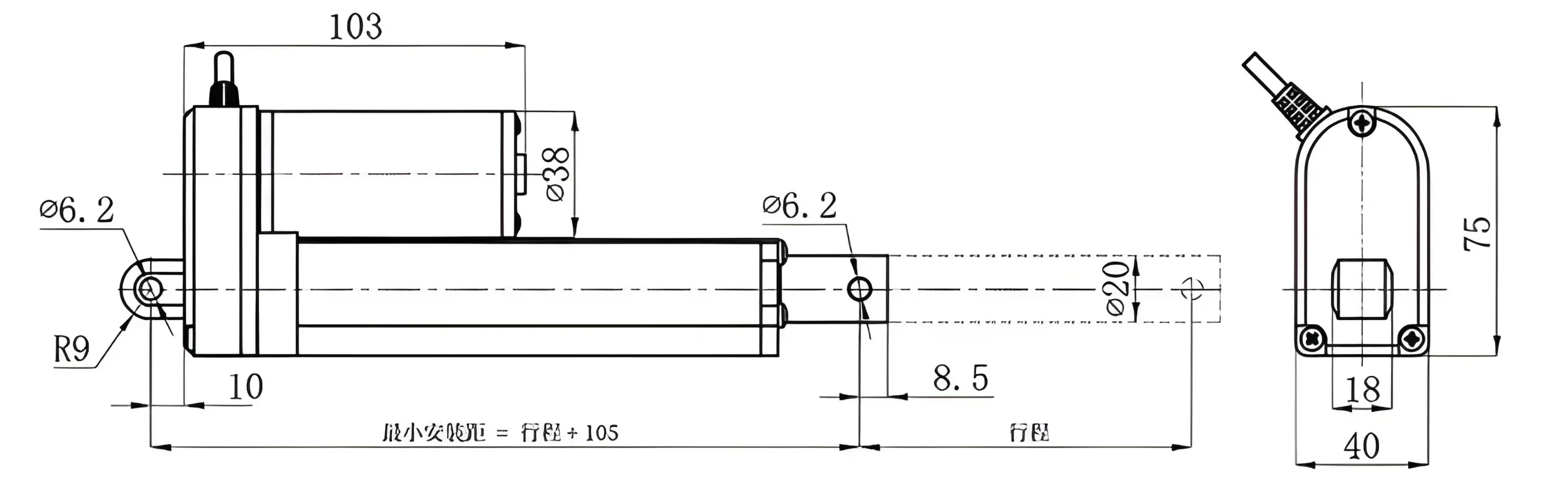12V/24V DC motor fast actuator linear brushless motor for window solar energy Hot sales