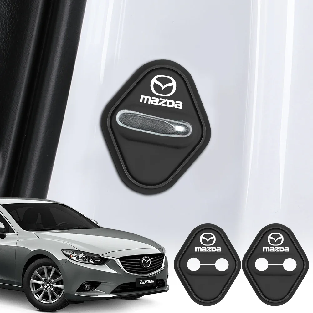 4Pcs Car Door Lock Buckle Silicone Protective Cover for Mazda 2 3 5 6 Axela Atenza Speed 6 CX-3 CX-4 CX 5 CX-7 CX-8 CX-9 Demio