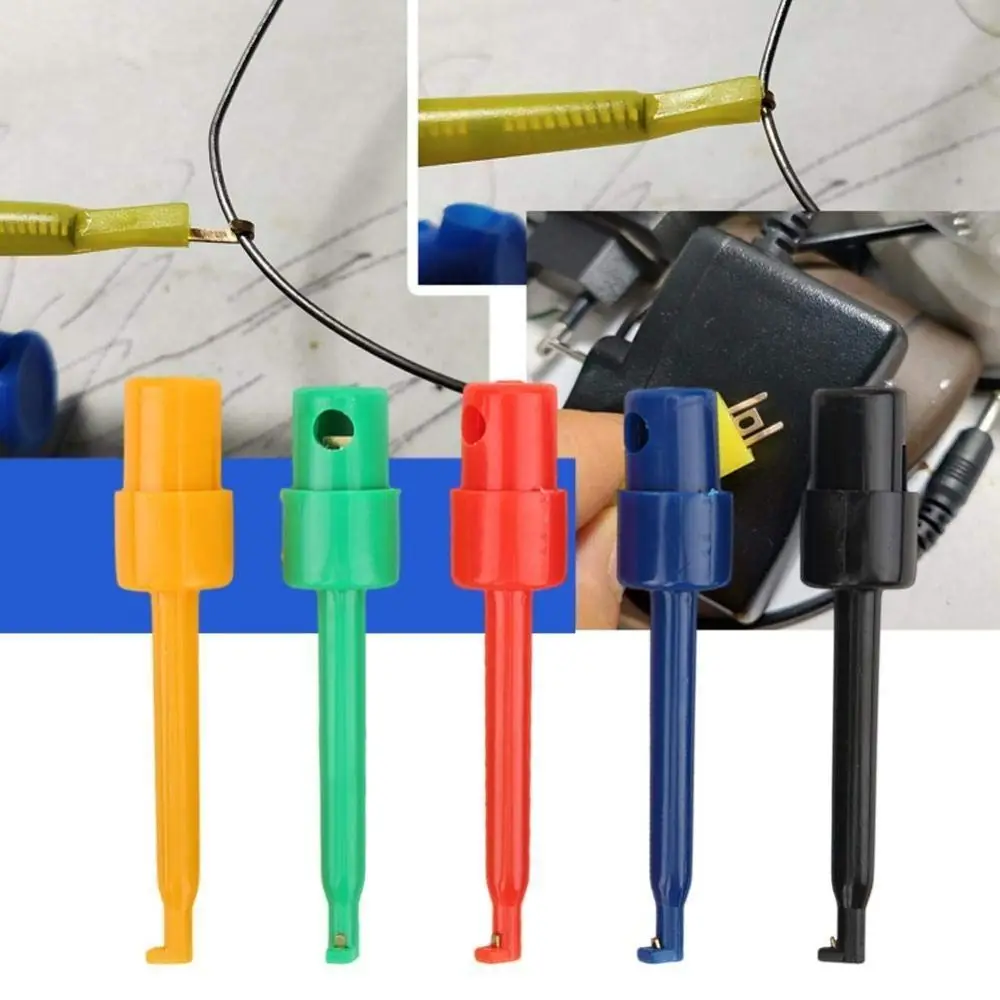 Test Hook Clip Round Crocodile Clip Test Probe Grabber Connector for Electronic Testing Multimeter Lead Wire Kit Accessories