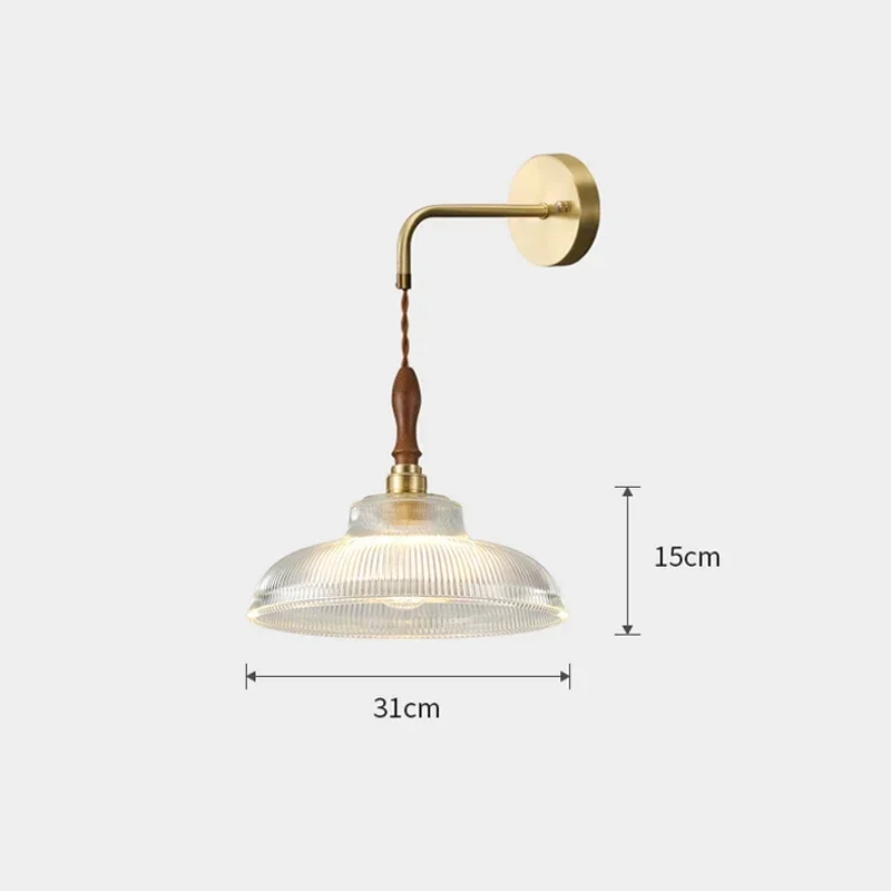 Modern LED Glass Wall Lamp Vintage Wall Sconce Lighting Nordic Wall Lights with Clear Lampshade for a Retro Bedroom Ambiance