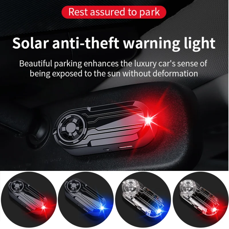 Car Fake Security Light with Cologne Fragrance Diffuser Solar Powered Simulated Dummy Alarm Anti-Theft Caution Lamp LED Flashing