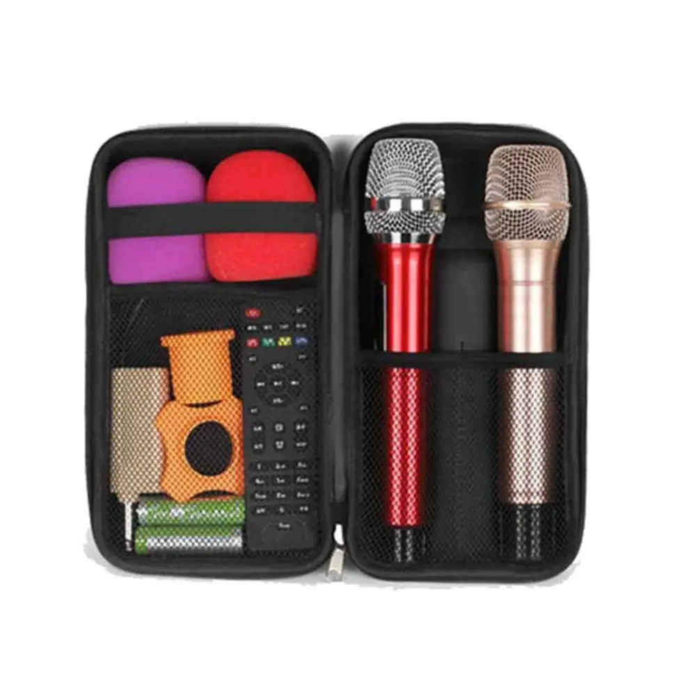 Shockproof Microphone Carry Bag Hard EVA Drop Proof Microphone Storage Bag Mesh Pocket Waterproof Microphone Carrying Case