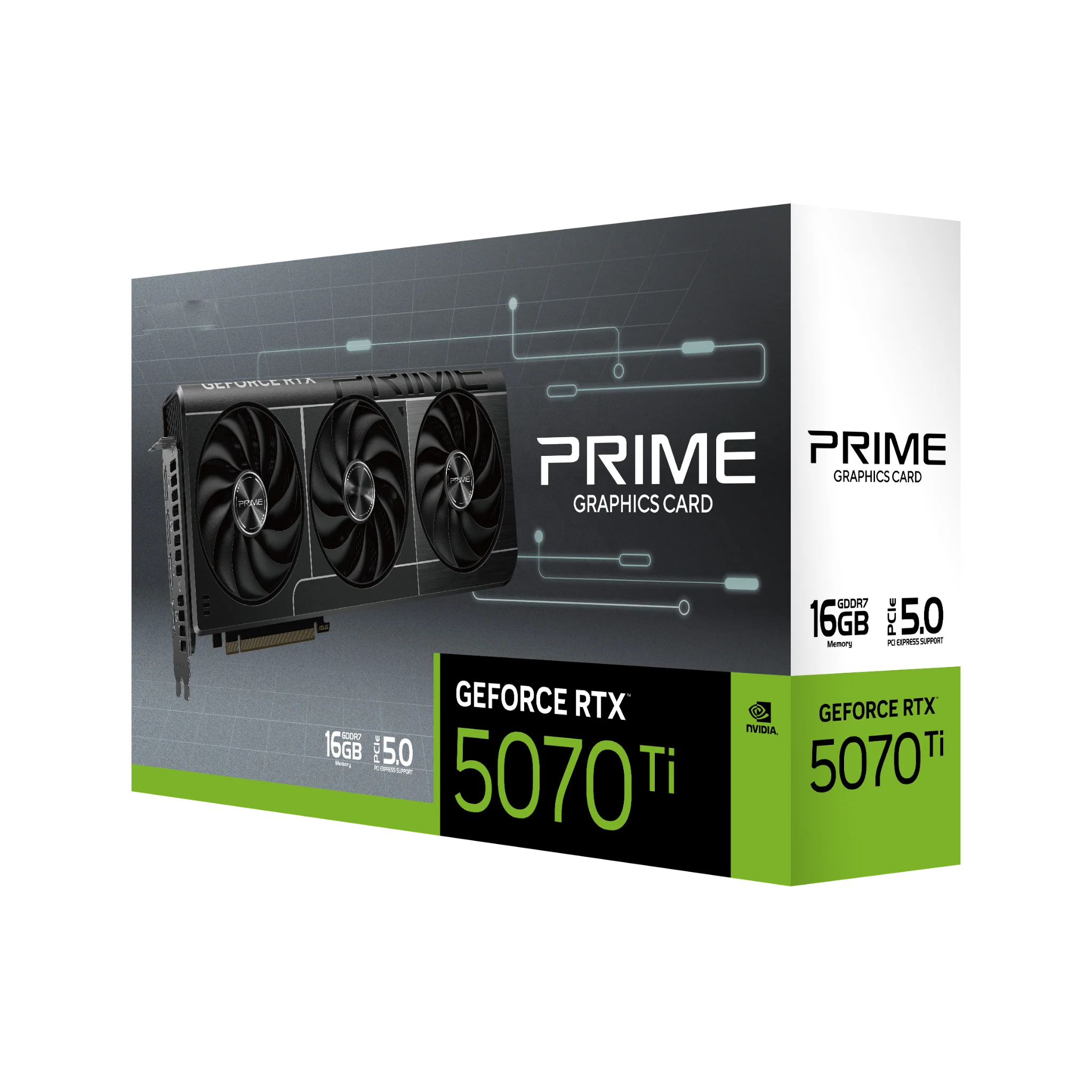 2025 New PRIME GeForce RTX 5070 Ti 16GB GDDR7 RTX5070 Ti Graphics Card with Cooling Fan for Gaming Desktop Video GPUs