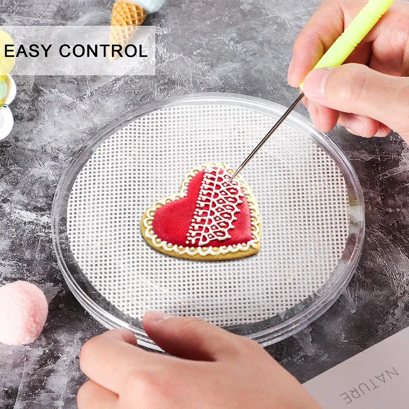 1pc Acrylic Square/Round Cookie Turntable Mini Cake Cupcake Decorating Turntable With Anti-Slip Silicone Mat Decaration Supplies