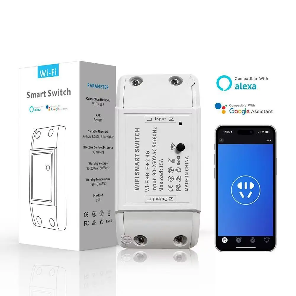 

WIFI switch circuit breaker plastic mini intelligent breaker 15A remote timing voice control