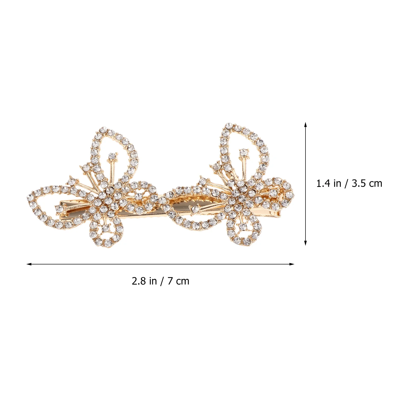 

2Pcs Women Rhinestone Studded Hairpins All-Match Fashionable Hair Barrette Stylish Decorative Clip Women Hair Clip