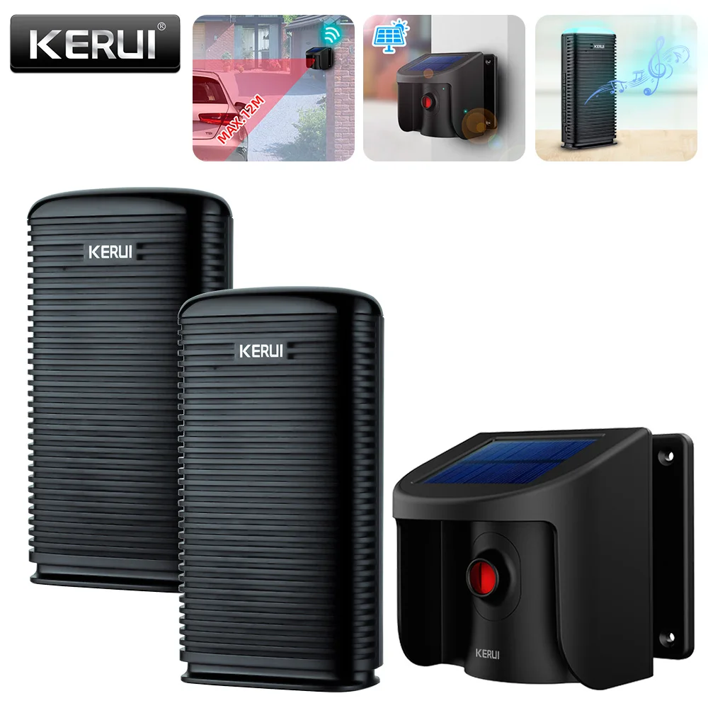 KERUI Wireless Solar Driveway Home Alarm Security Waterproof PIR Motion Detector Garage Welcome Burglar Alarm System Patrol