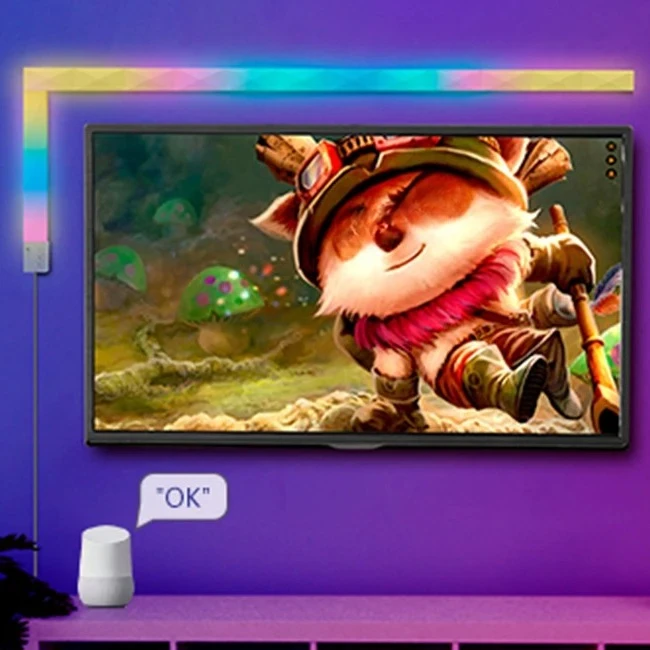 EE1 Splicing WiFi Music LED Strip DIY RGB Colorful Gaming Room Smart Atmosphere Home Panel Light Bar - view 4