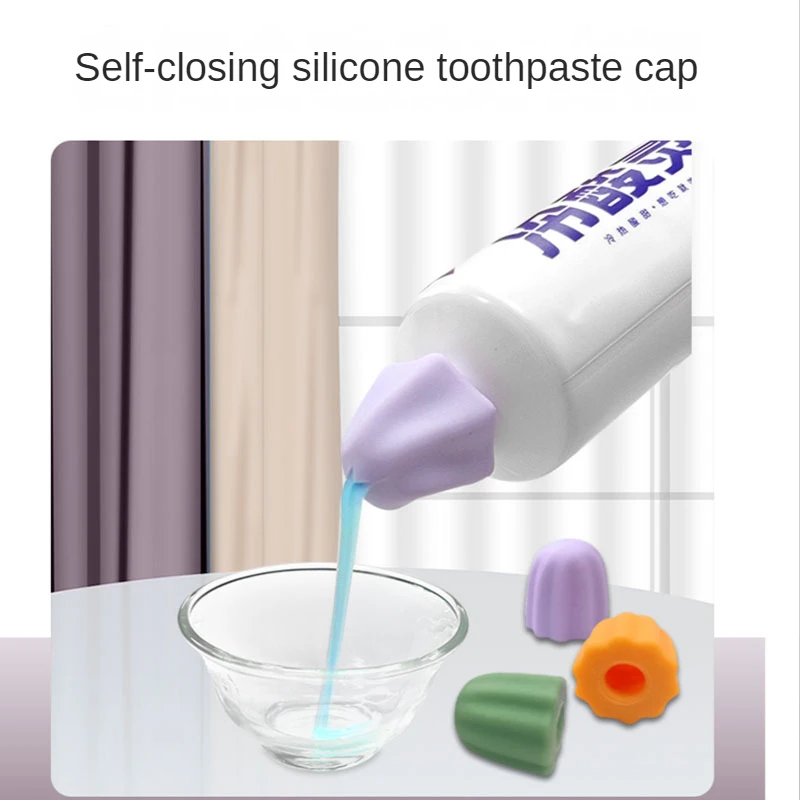 2pcs Squeeze Toothpaste Tool Dust Toothpaste Cap Kids Ziplock Creative Cleaning Silicone Toothpaste Cover Control Dosage