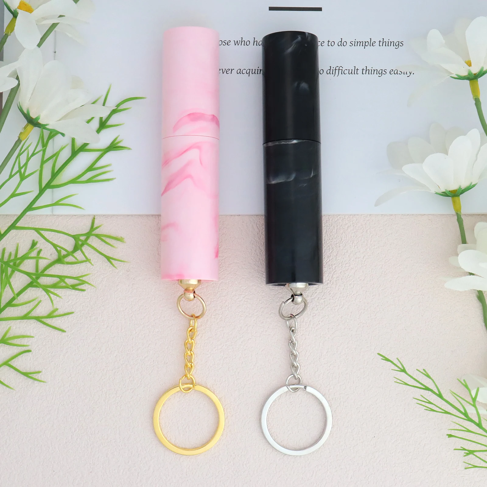 Refillable Marble 10ml Portable Perfume Spray Bottle Keychain Mini Spray Bottle Perfume Refill Spray Press Head Portableift Gift