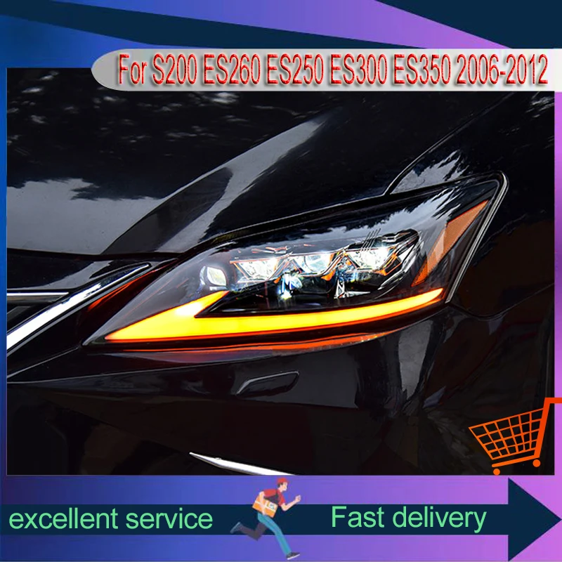 Car Styling for Lexus S200 ES260 ES250 ES300 ES350 2006-2012 Head Lights High Configuration LED DRL Matrix Lens Tools Accessory