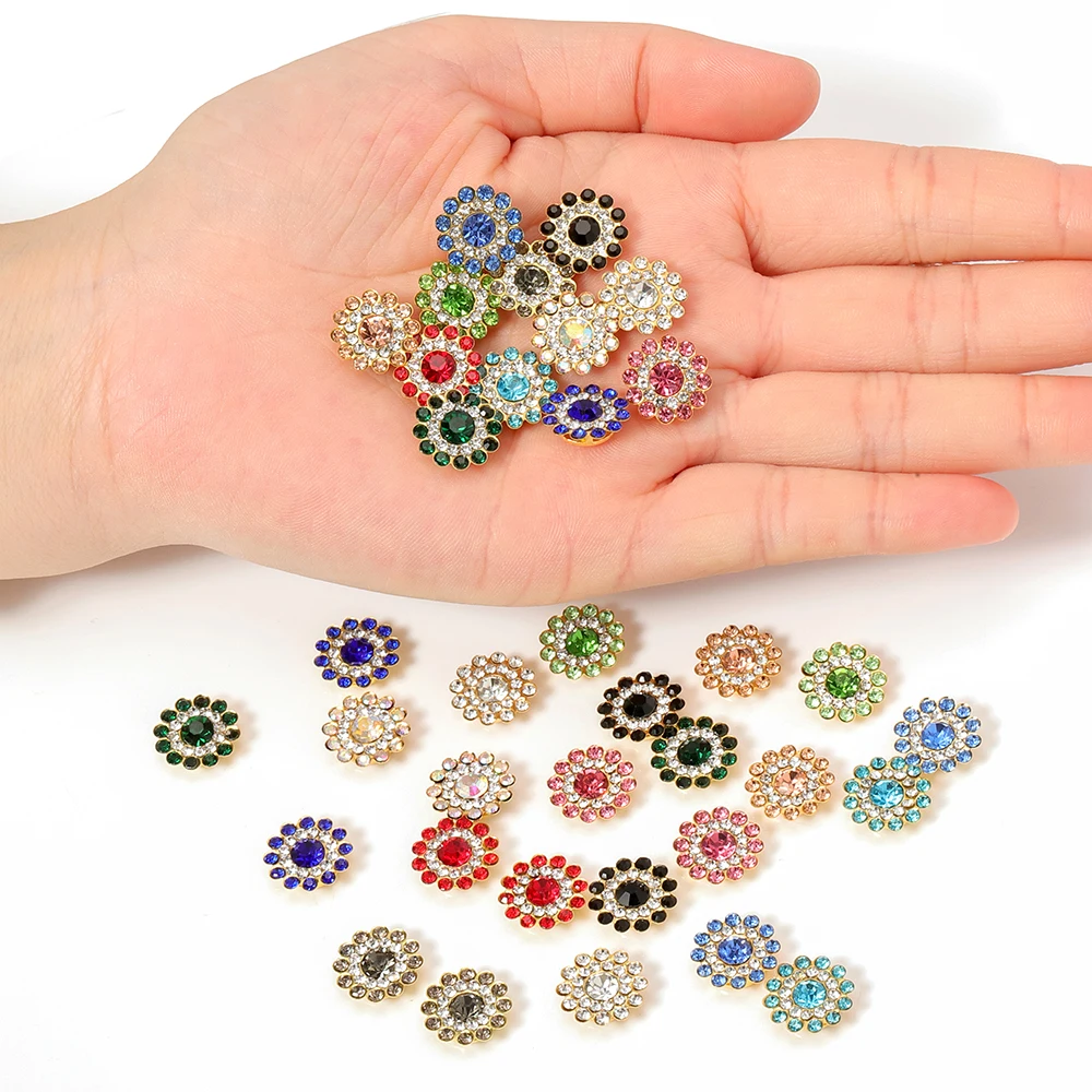 50pcs Crystal Claw Rhinestone Flatback Sewing Cabochons Bezel Beads for Jewelry Making DIY Needlework Bows