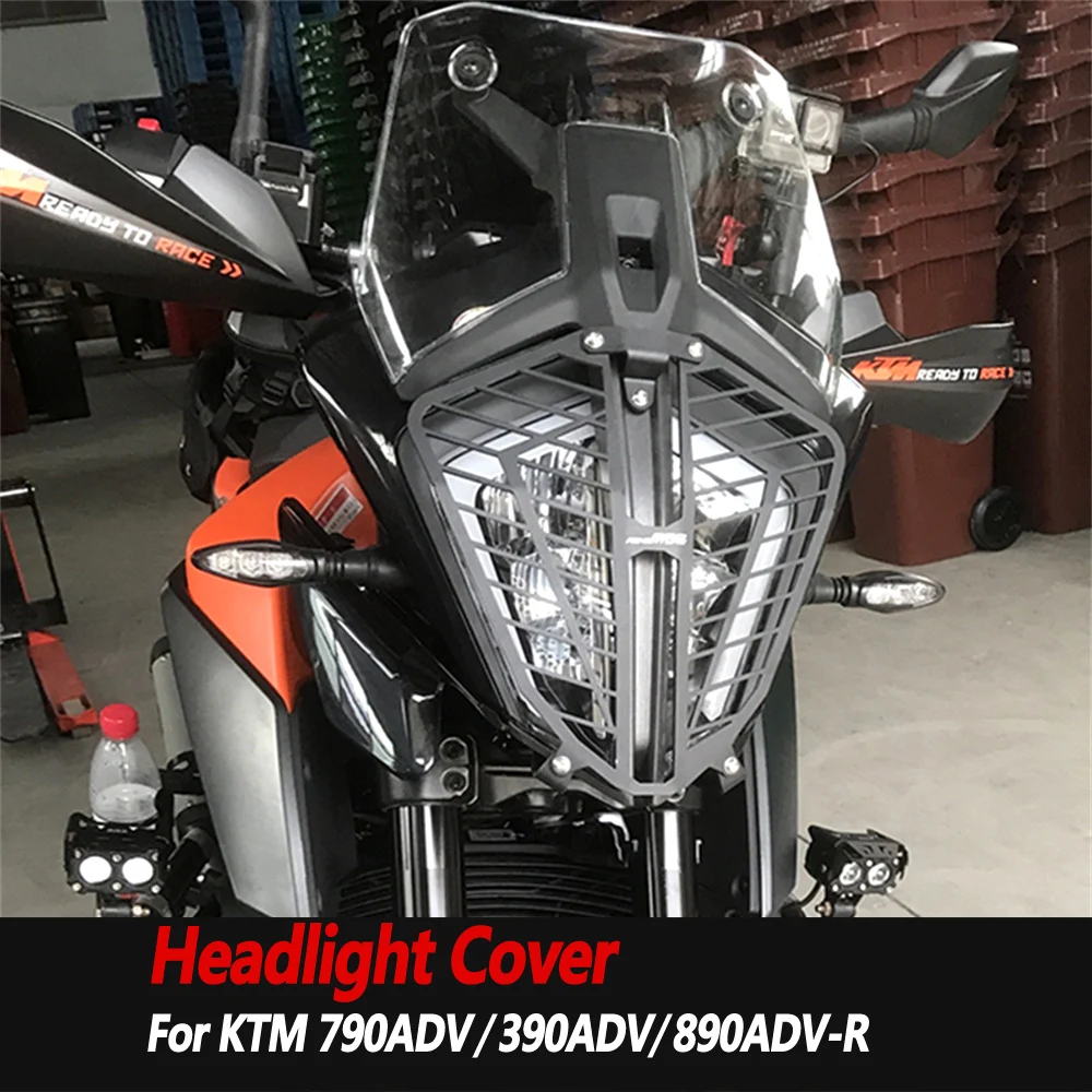 Couvercle de phare avant en maille d'aluminium, couvercle de protection pour KTM 790ADV 390ADV 890ADV R, grand abat-jour