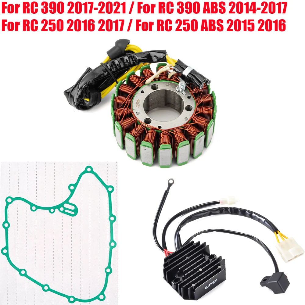 Regulator Rectifier + Stator Cover Gasket + Stator Coil For RC 250 390 ABS R CUP RC390 RC250 / 390 Adventure ADV