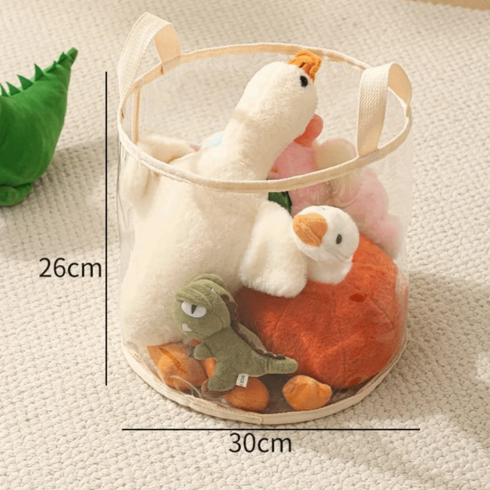 PVC Doll Storage Basket with Handle, Large-capacity
